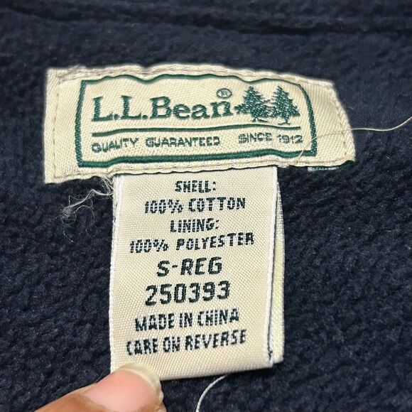 L.L. Bean Shacket Jacket Mens S Blue Green Plaid Pockets Fleece Lined Work Camp - Picture 4 of 12